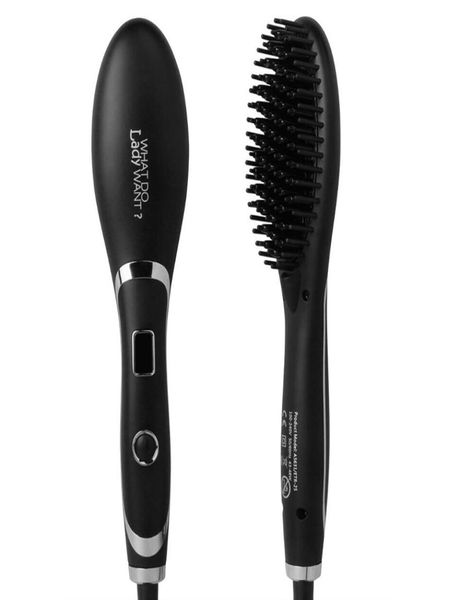 

led display anion flat iron ceramic plates hair straightener brush hair styling tool hair straightening dhl 6638294, Black