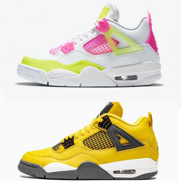 

grade school bred 4s lightning kids for sale 2023 boys black cat gs lemon venom pink blast basketball shoes size28-35''gg'&#0
