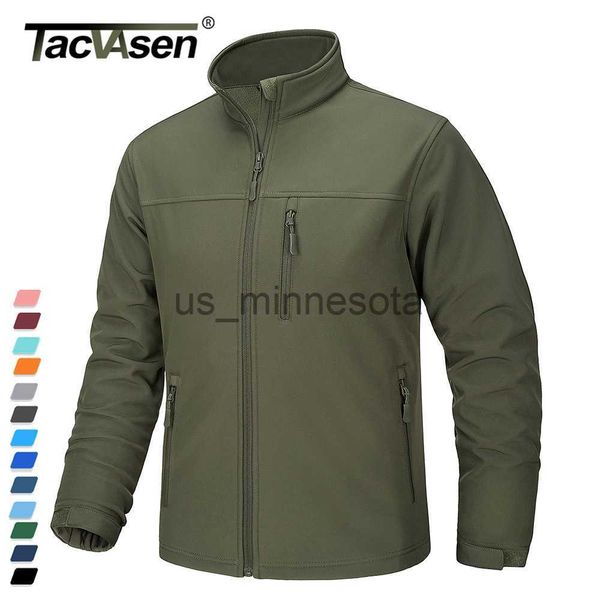 

men's jackets tacvasen waterproof fleece lining windbreaker mens military tactical army jackets zipper pocket casual coats full zip up, Black;brown