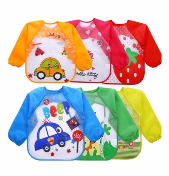 

cartoon baby toddler burb child long sleeve art smock bib waterproof apron infant saliva towel feeding bibs38830383786720