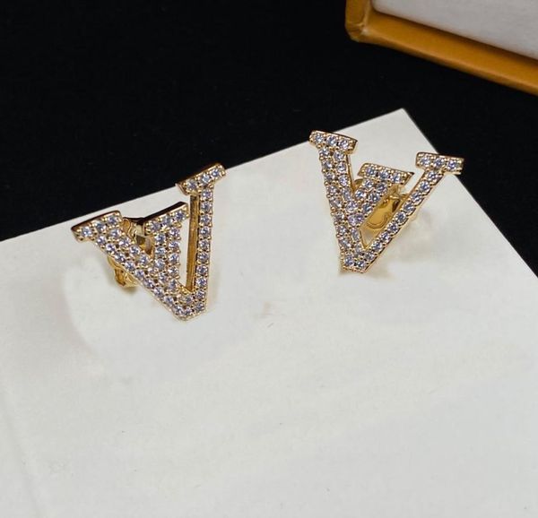 

stud earrings designer for woman brand fashion studded rhinestone luxury earring aretes with texture and stereoscopic wedding part1171576, Golden;silver