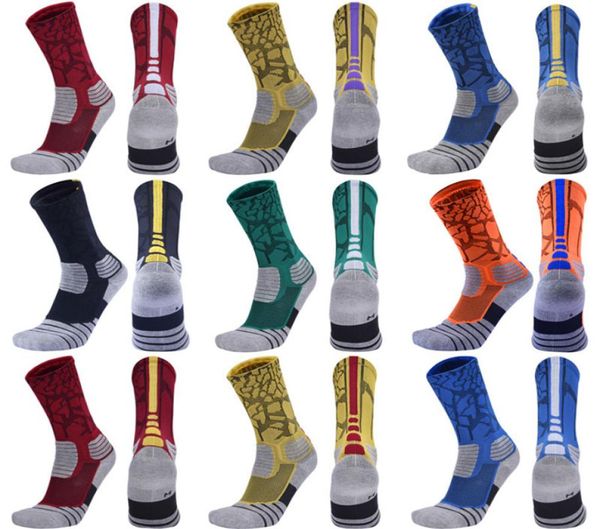 

fashion mens boy towel bottom basketball training socks breathable antislip soccer riding fitness male compression sports sock7739667, Black