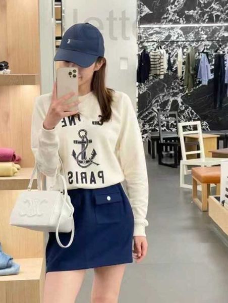

women's hoodies & sweatshirts designer 2023 early autumn new c family letter anchor print round neck sweater casual versatile long slee, Black