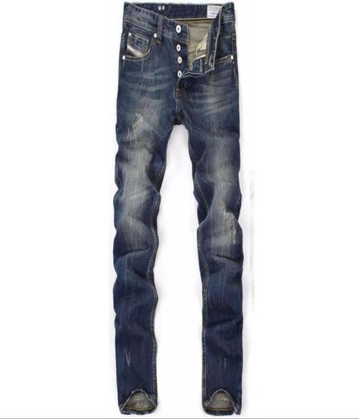 

high quanlity men blue denim designer ripped jeans for men classic retro men039s jeans8545553