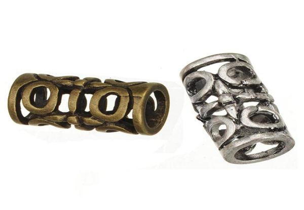 

metal tube beads for bracelets diy loose new vintage silver bronze hollow large hole fashion jewelry components 10x18mm 100pcslot4017675, Black