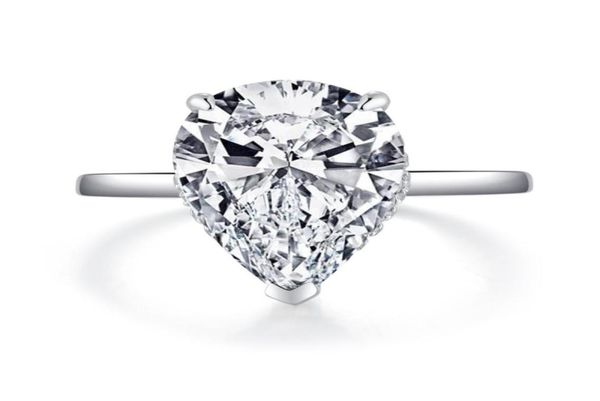 

aiyanishi romantic wedding rings jewelry cubic zirconia ring for women men 925 sterling silver 5ct pear rings accessories8945315, Slivery;golden
