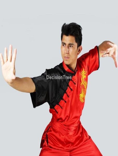 

gym clothing uniform traditional chinese men wushu tai bruce costume hanfu set women clothes tang suit warrior4159178, White;black