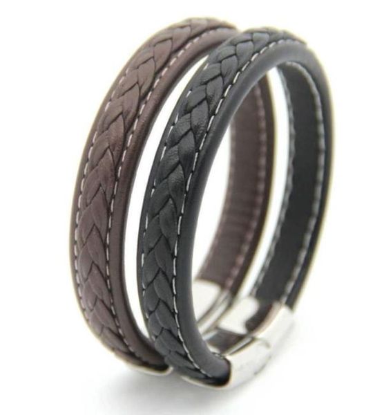

luxurys designers bracelets bangles men gift black genuine leather men039s bracelets knitted magnetic clasp fashion jewelry16240478079499, Golden;silver
