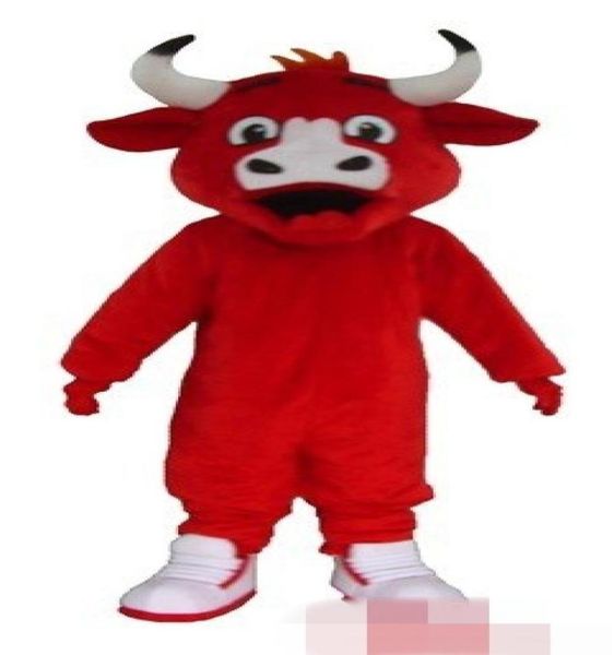 

red cow mascot costume fancy carnival costume 01234561748310, Red;yellow