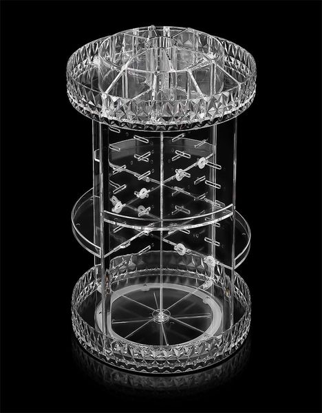 

360 degree rotation transparent acrylic cosmetics storage box fashion spin multifunction detachable makeup beauty organizer d2251370670