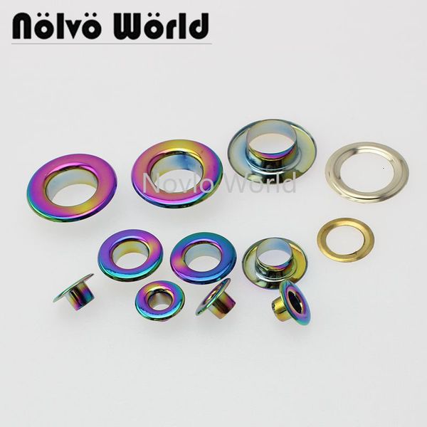 

bag parts accessories nolvo world 20100pcs 6 size 45581012125mm rainbow copper material light weight fastern round eyelets shoes grommets 23, Black
