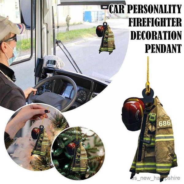 

decorations hanging firefighter coat and hat simulation car fighting gift decor pendant fire model truck creative interior r230811