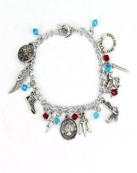 

percy jackson and the olympians charms bracelets for women pendants bangles wristbands movie jewelry female link chain273u8115284, Black