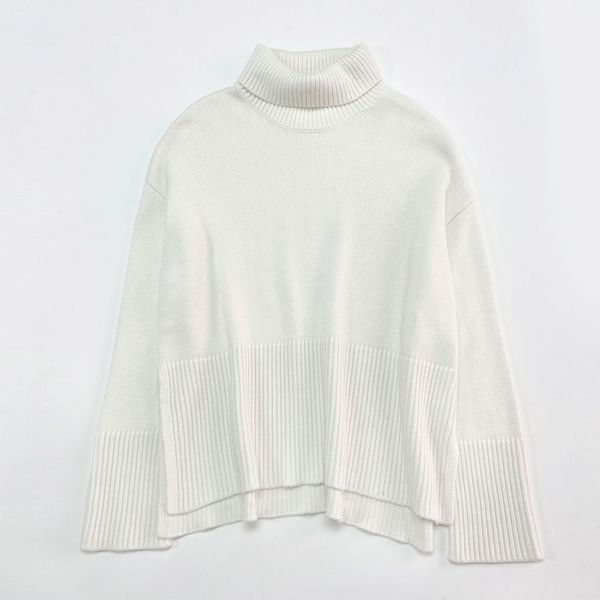 

auth toteme cashmere high collared sweater white/blue, Black;brown