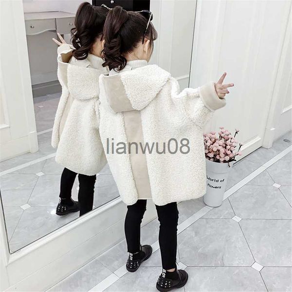 

jackets new arrival girls woolen coat winter thicken children's clothes warm outwear kid's long coat korean style solid color over, Blue;gray
