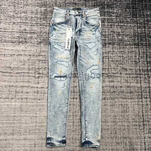 

purple jeans designer men for women pants brand summer hole 2023 new style embroidery self cultivation and feet fashion 2 ohks, Blue