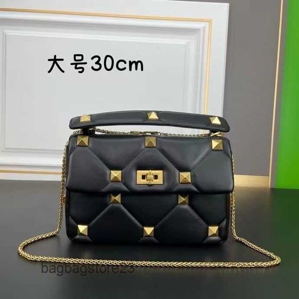 

embroidered high bags lady quality designer bag flip small square rivet thread diamond grid chain women's valentiino handheld shoulder