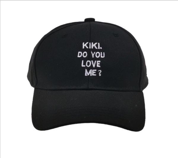 

foreign letter kiki do you love me cap embroidered cotton baseball cap6565806, Black;white