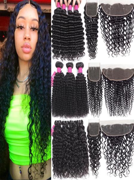 

9a brazilian virgin human hair bundles with closure 13x4 ear to ear lace frontal or 4x4 lace closure body wave straight loose wave2952853, Black;brown