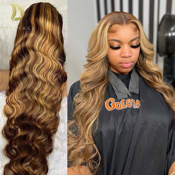 

highlight 13x6 lace front wig body wave 13x4 hd lace frontal wig colored human hair wigs for women loose deep wave glueless wig, Black