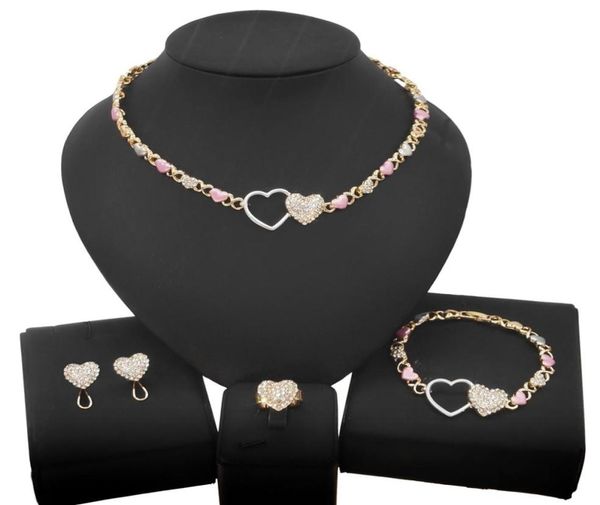 

double love hug and kiss xoxo necklace similar jewelry set fashion filled gold rose little girl kid child jewellery sets x01799394673, Black