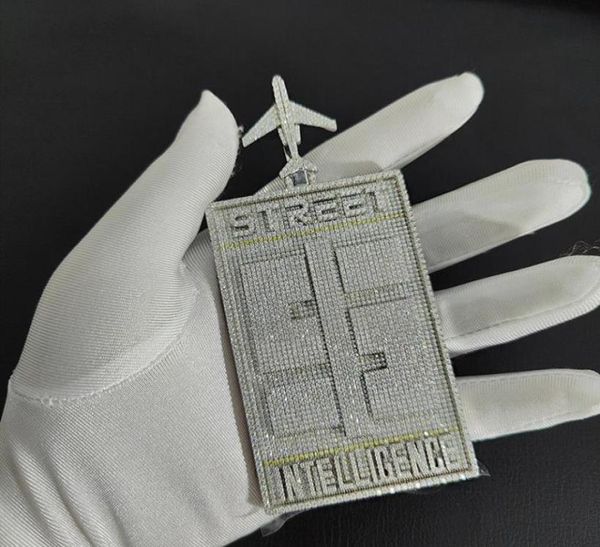 

super bling gold plated iced out full cz custom name letter square pendant necklace mens hip hop bling jewelry6638214, Silver