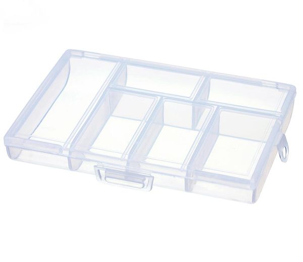 

plastic 6 slots jewelry tool box organizer storage beads jewelry box new fashion plastic packaging gift earring ring4881645, Pink;blue