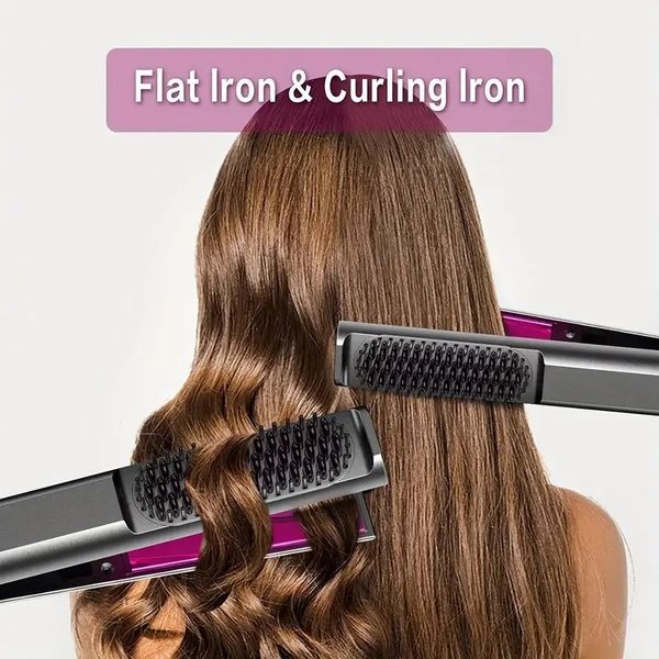 

1pc professional 3-in-1 flat iron and air brush for smooth and shiny hair
