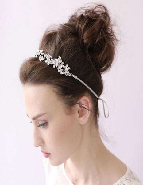 

bridal tiaras beaded leaf cluster headband hairpin beaded silver hair vine wedding headpiece bride hair accessories headpieces6962413