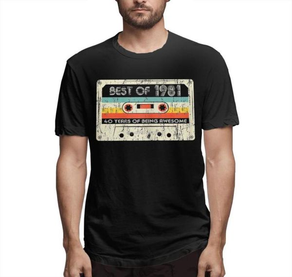 

men039s tshirts 40 years old in 1981 arrival tshirt 40th birthday gifts of cassette tape retro vintage cotton for men shirts1178105, White;black