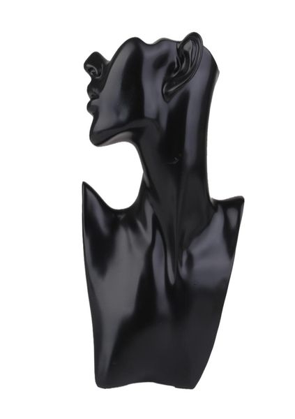 

black resin mannequin necklace earring jewelry display bust stand holder new7869322