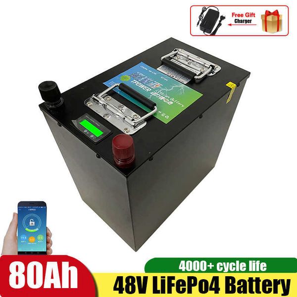 

golf car battery 48v 2000w 4000w lifepo4 48v 80ah not 12v 60ah 80ah lithium battery for marine camping car e- boat +10a charger