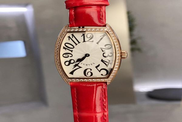 

ladies watch quartz movement 31x43mm fm models series wine barrel type luxury multicolor calfskin choice9625305, Slivery;golden