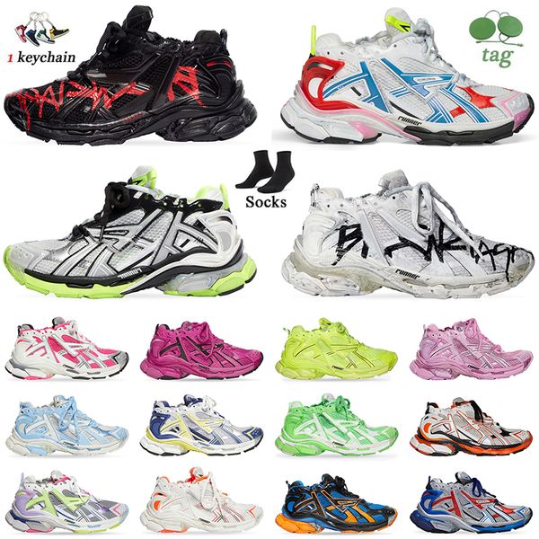 

designers women mens casual shoes paris runner 7.0 transmit sense retro trainers black white pink blue burgundy deconstruction sneakers hogg