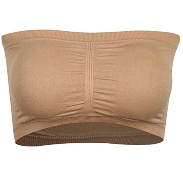 

women039s bra padded strapless brarette soft seamless bandeau tube 23f8542635, Red;black