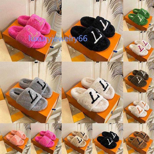 

famous designer sandals women home fur fluffy sippers winter indoor house slipper slides black and white furry fuzzy sliders ladies flat mul