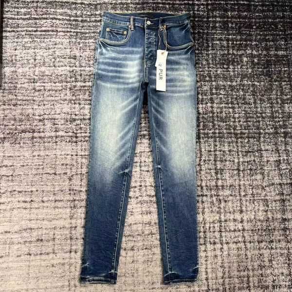 

designer jeans mens purple pants pantalones ripped straight regular denim tears washed old long hole c11 7 iugu, Blue