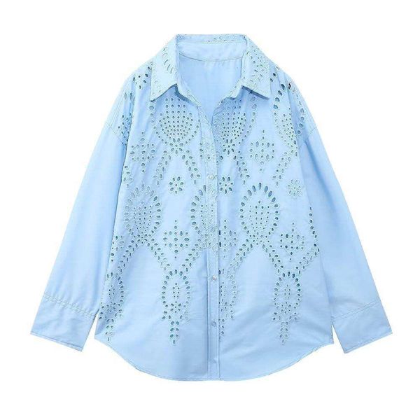 

summer style womens blouses long sleeve blue embroidered loose shirt, White