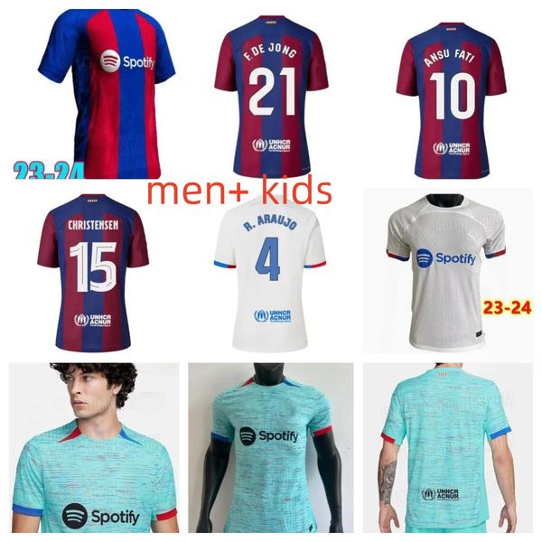 

23 24 pedri lewandowski blue soccer jerseys gavi camiseta de futbol ferran 2023 2024 fc ansu fati rosalia barcelonas football shirt barca ki, Black;yellow