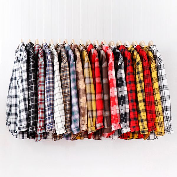 

women's blouses shirts loose design cotton plaid shirt women young style long sleeve blouses casual shirts lady clothes blusas 230810, White