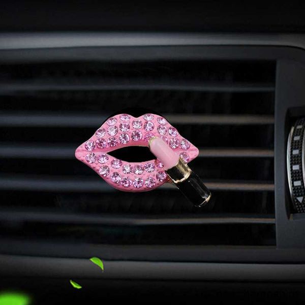 

decorations perfume creative diamond red lips conditioning air outlet aromatherapy clip car interior accessories decoration r230811