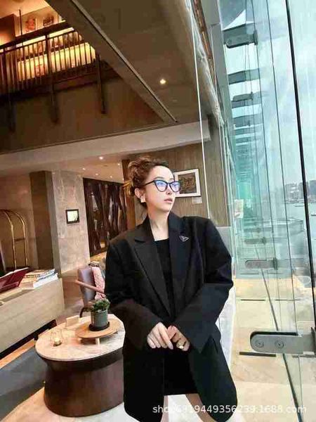 

women's suits & blazers designer home p 23 early autumn new classic triangle logo badge embellishment loose simple fashionable british, White;black