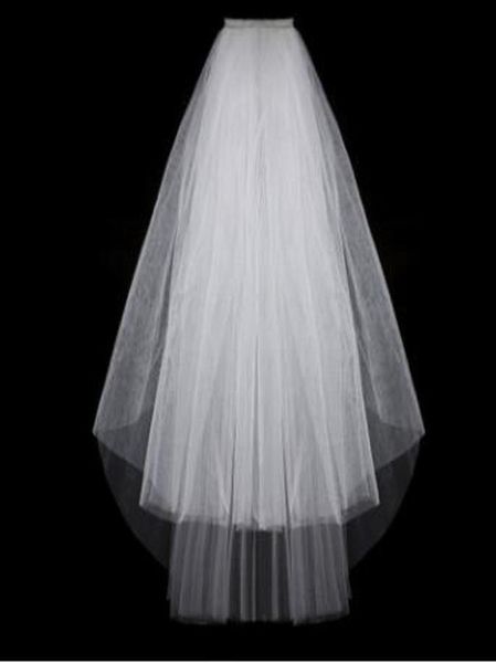 

simple short tulle wedding veils 2019 white ivory bridal veil for bride for mariage wedding accessories7032994, Black