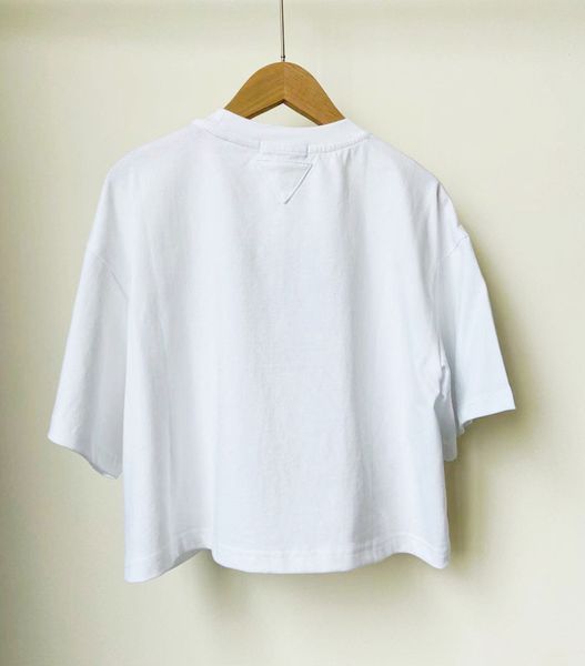 

women's t shirts designer embroidered beaded monogram short loose casual sequin t-shirt, White
