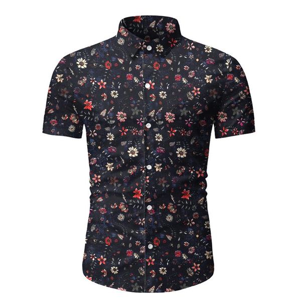 

vintage paisley print hawaiian shirt men 2020 brand slim fit short sleeve mens dress shirts beach party shirt male chemise homme250b, White;black