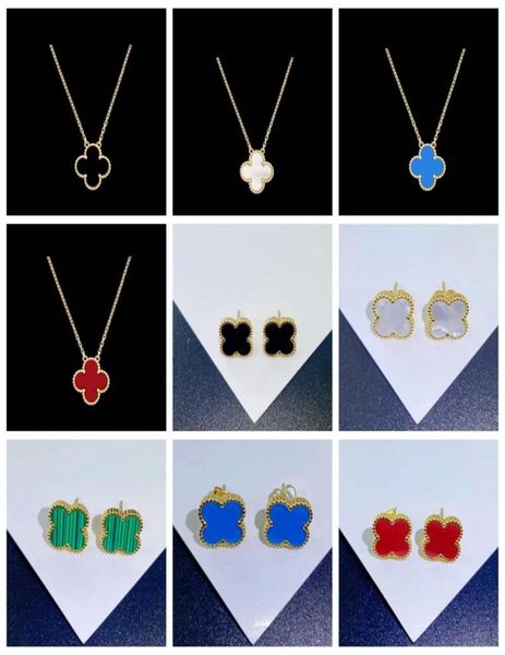 

elegant design design clover pendant necklace 18k gold stainless steel earring jewelry for women gift1691776, Silver