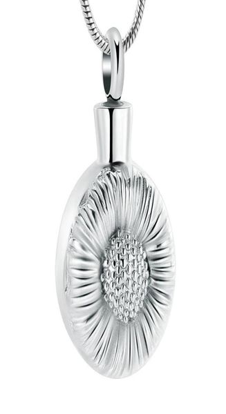 

ijd12133 human cremation jewelrystainless steel helianthus annuus memorial urn pendant for ashes of loved one keepsake necklace9742829, Silver