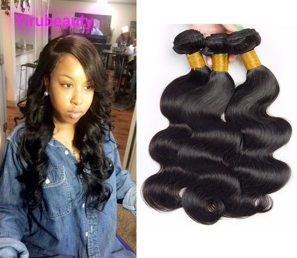 

brazilian human hair natural color yiruhair 3 bundles body wave 9a grade virgin hair extensions wefts 3 pieceslot 830inch9406291, Black