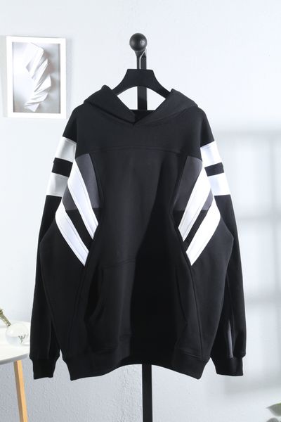 

womens hoodies sweatshirts bl spring fall mens paris sports patchwork embroidery craft fashion loose hoodie 230810, Black