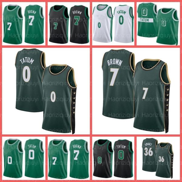 

tatum new patch basketball jerseys jayson 0 jaylen 7 brown marcus, Black;red